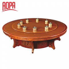 AOPA luxury Wood Malaysia Round Rotating Dining Table Z36